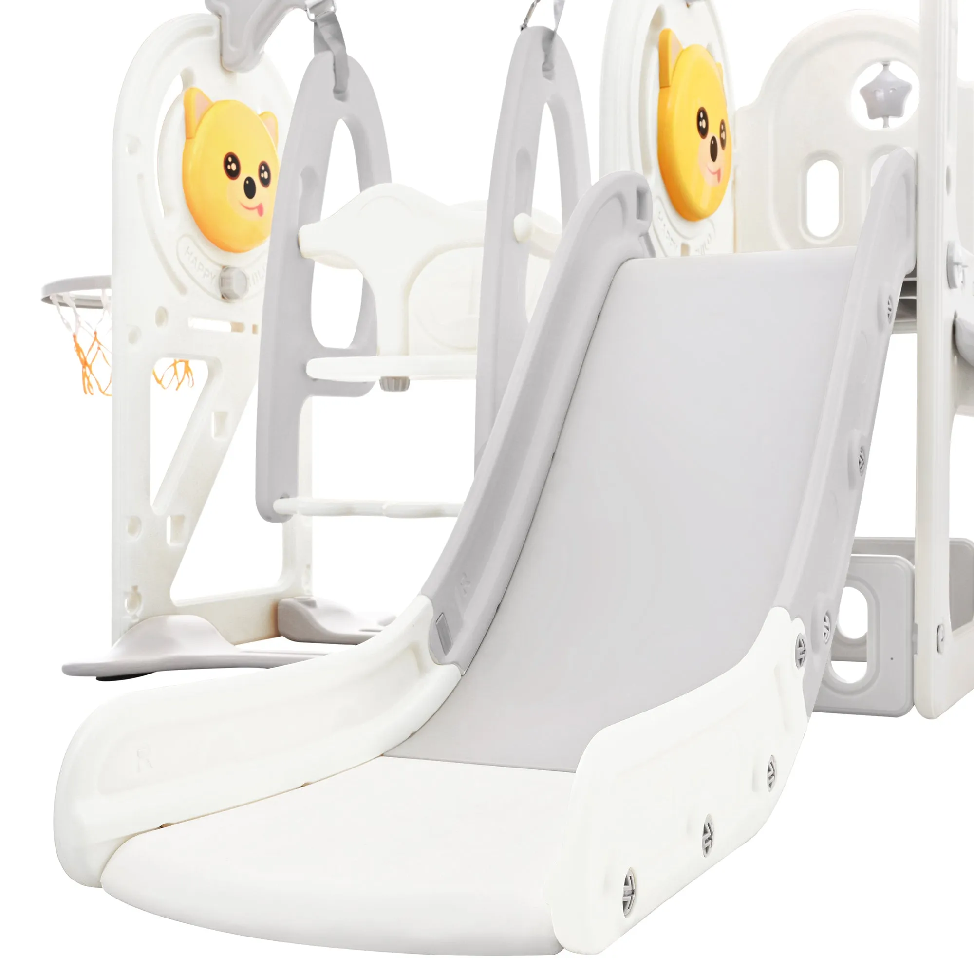 Playful Toddler Slide and Swing Set 5 in 1 - Grey