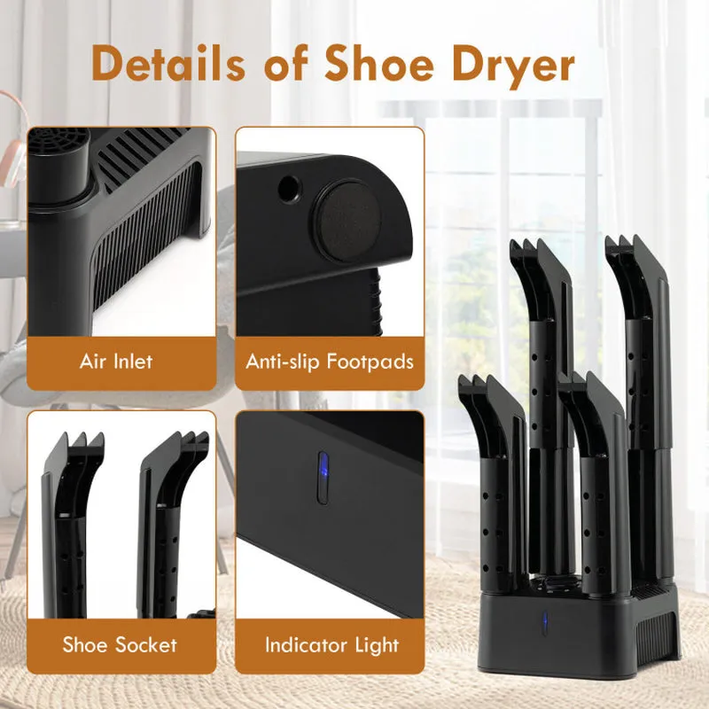 Prevent Odor Mold & Bacteria 4 Shoe Electric Dryer with Timer