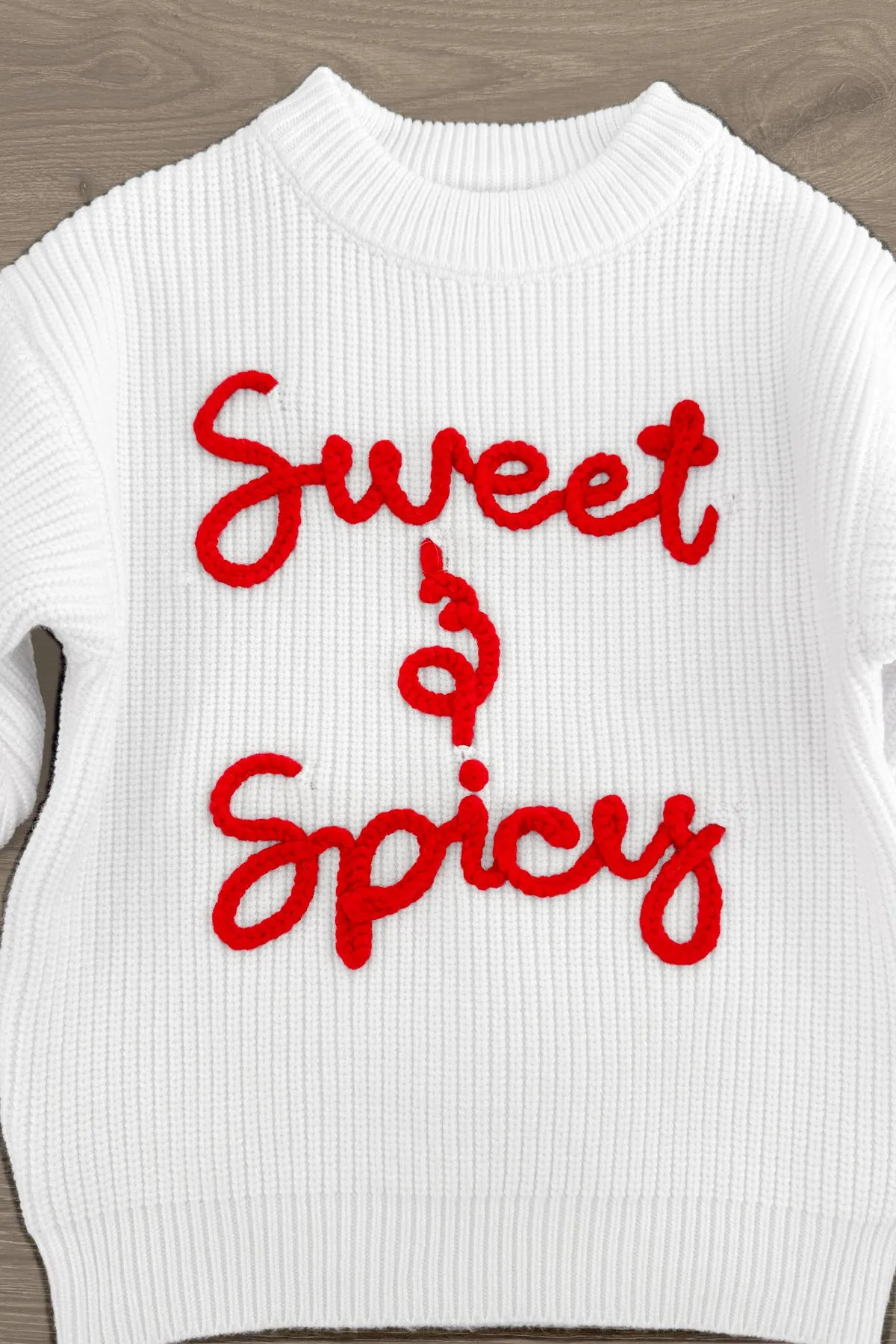 "Sweet & Spicy" White Knit Sweater