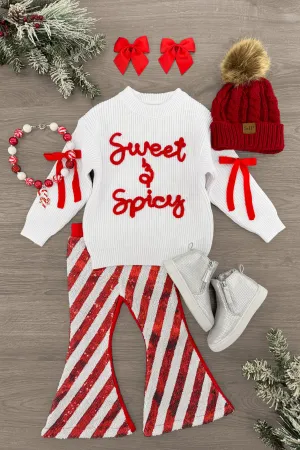 "Sweet & Spicy" White Knit Sweater