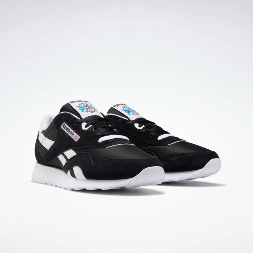 Reebok Classic Nylon Men Running Shoes Black/White