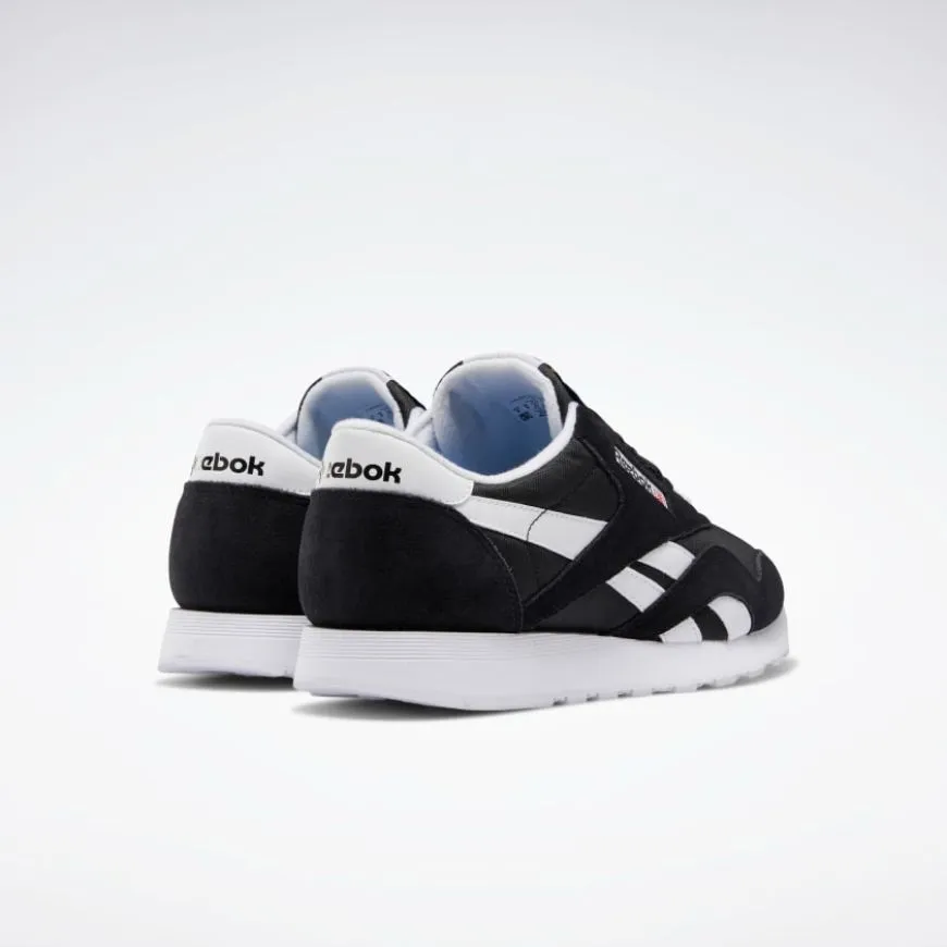 Reebok Classic Nylon Men Running Shoes Black/White