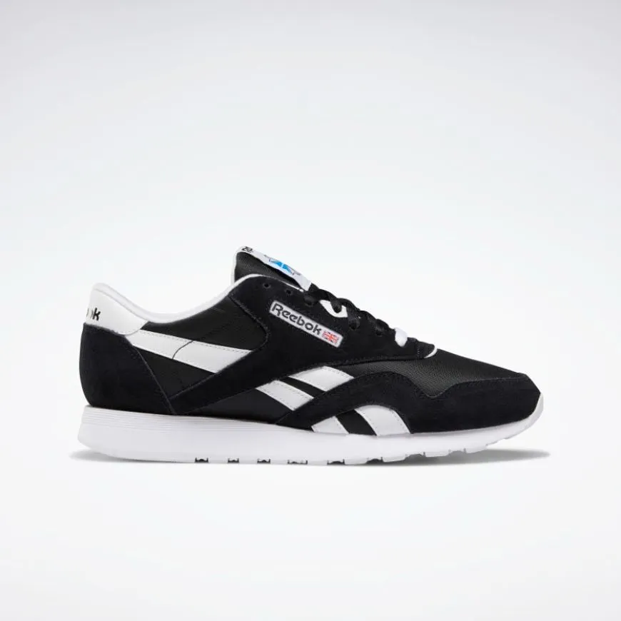 Reebok Classic Nylon Men Running Shoes Black/White