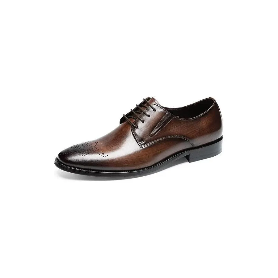 Refined Cow Leather Brogue Dress Shoes