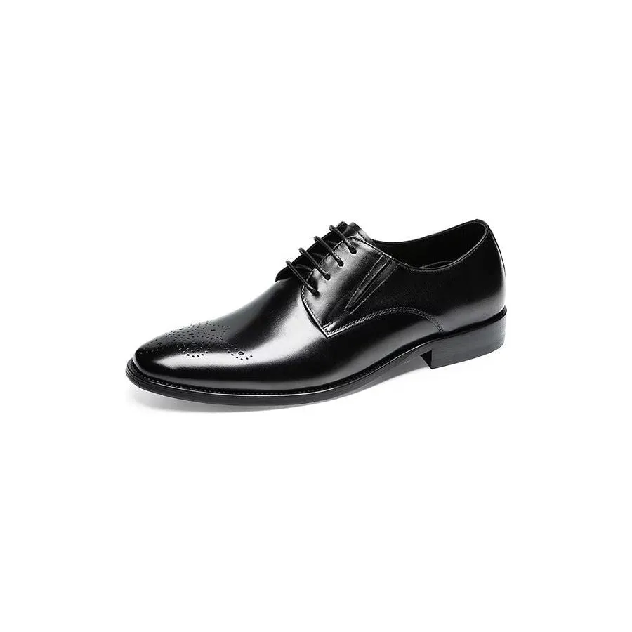 Refined Cow Leather Brogue Dress Shoes