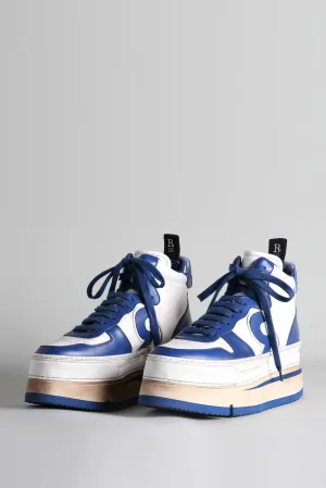 RIOT LEATHER HIGH TOP - BLUE AND WHITE