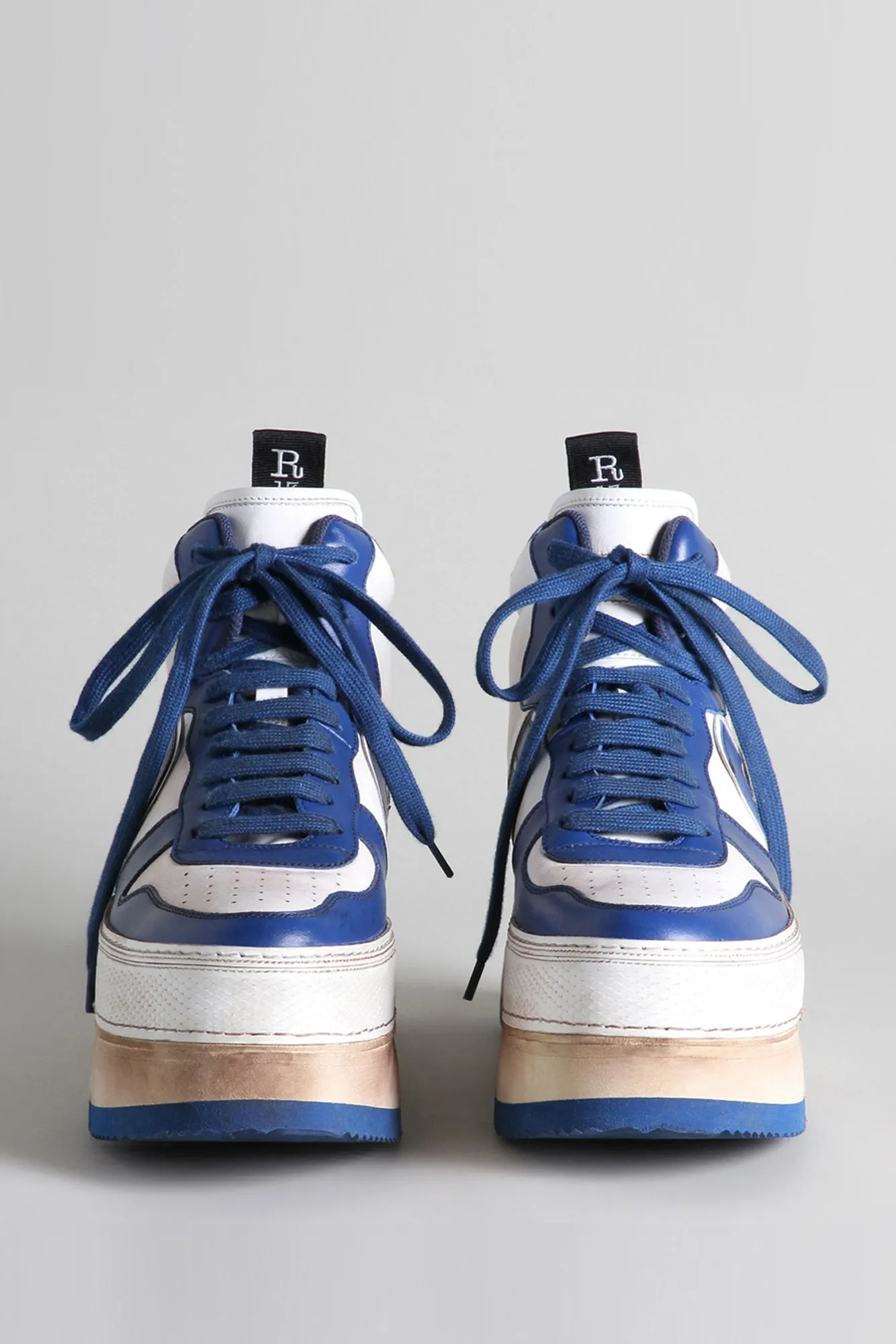 RIOT LEATHER HIGH TOP - BLUE AND WHITE