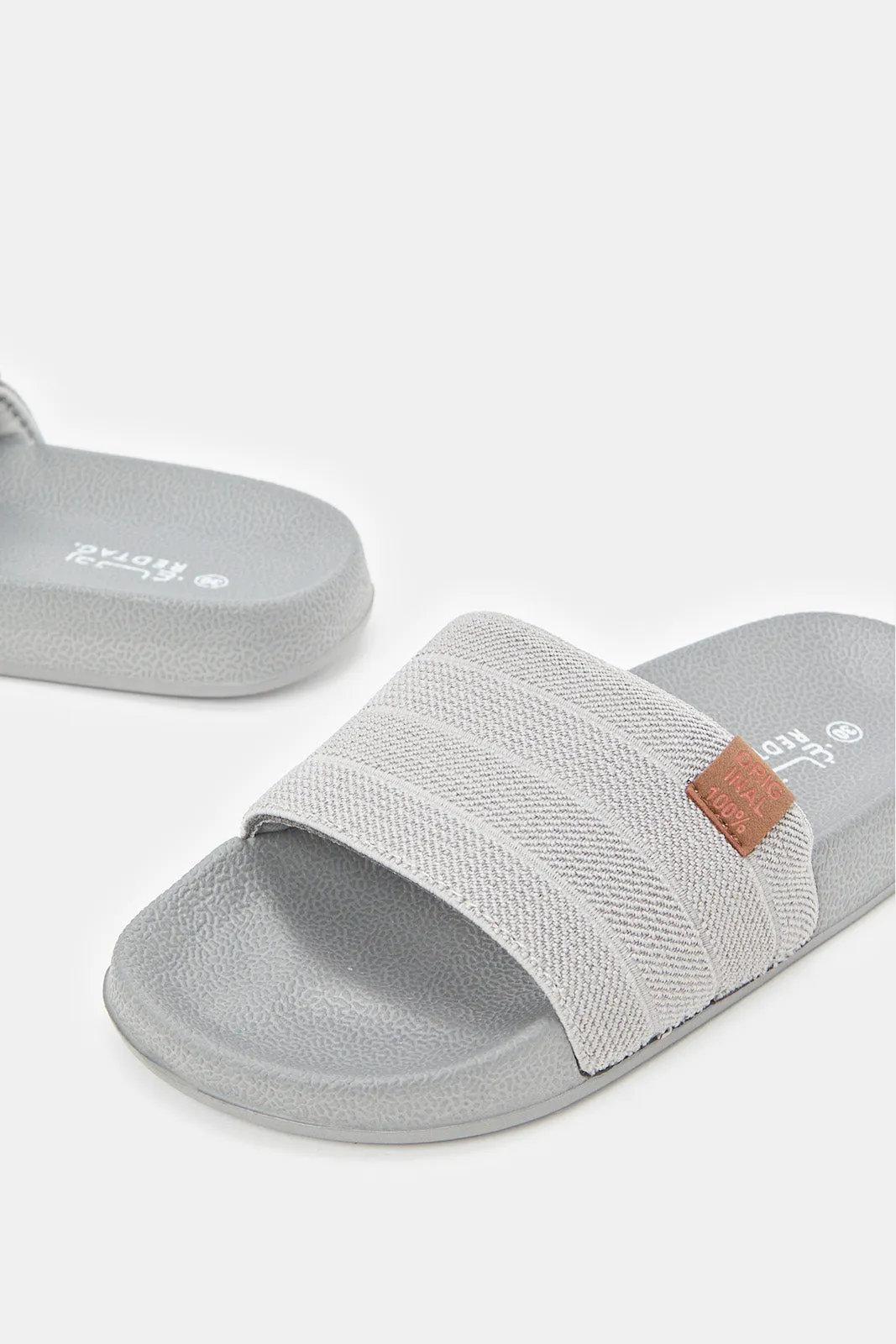 Senior Boys Grey Textured Slide