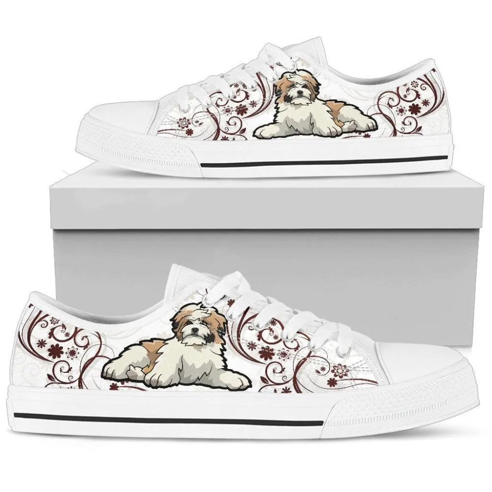 Shih Tzu Women'S Low Top Shoe - Comfortable & Trendy Footwear, Dog Printed Shoes, Canvas Shoes For Men, Women