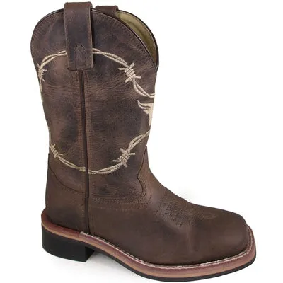 Smoky Mountain Toddler Logan Waxed Brown Leather Cowboy Boots 3923T