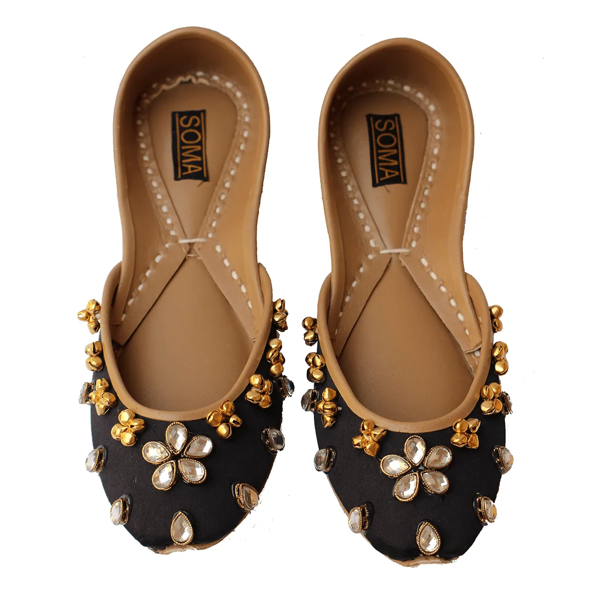 Soma - Kundan Pump Black Hand Crafted Footwear