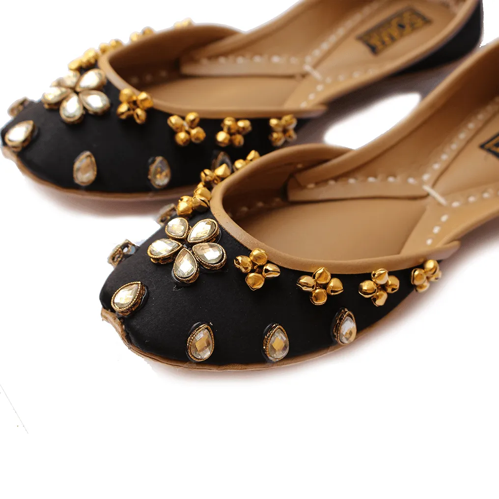 Soma - Kundan Pump Black Hand Crafted Footwear