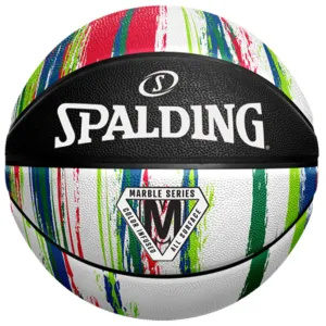 Spalding Marble Black White Rainbow Outdoor Basketball - Size 6