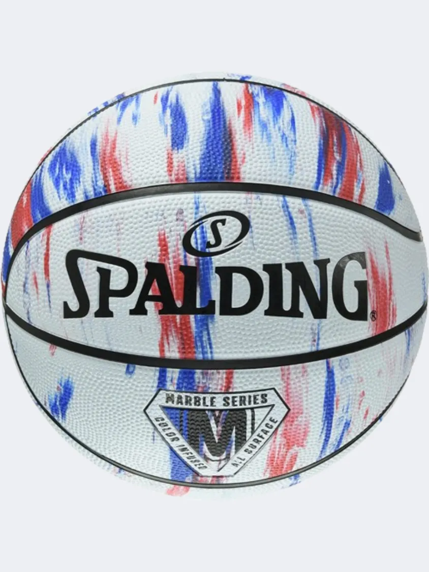 Spalding Marble Series Basketball Ball White/Blue/Red