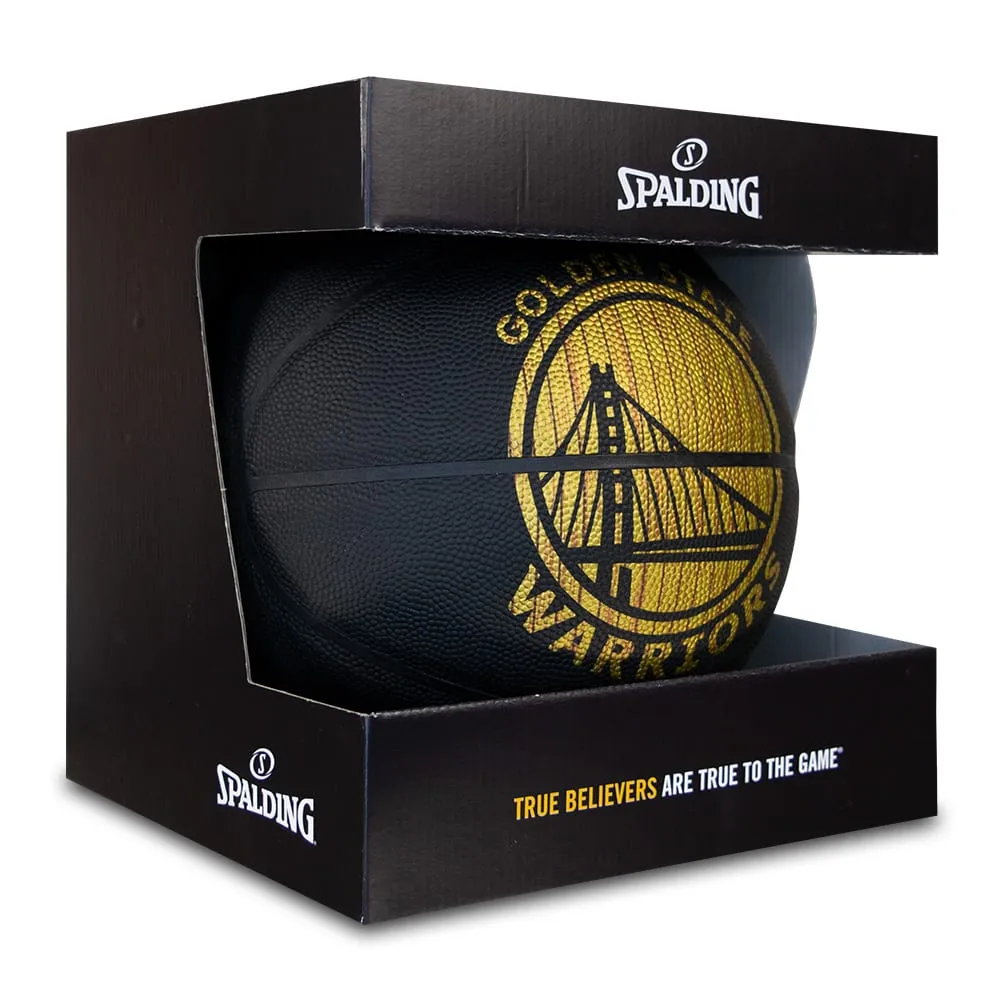 Spalding NBA Hardwood Series Warriors Basketball - Size 7