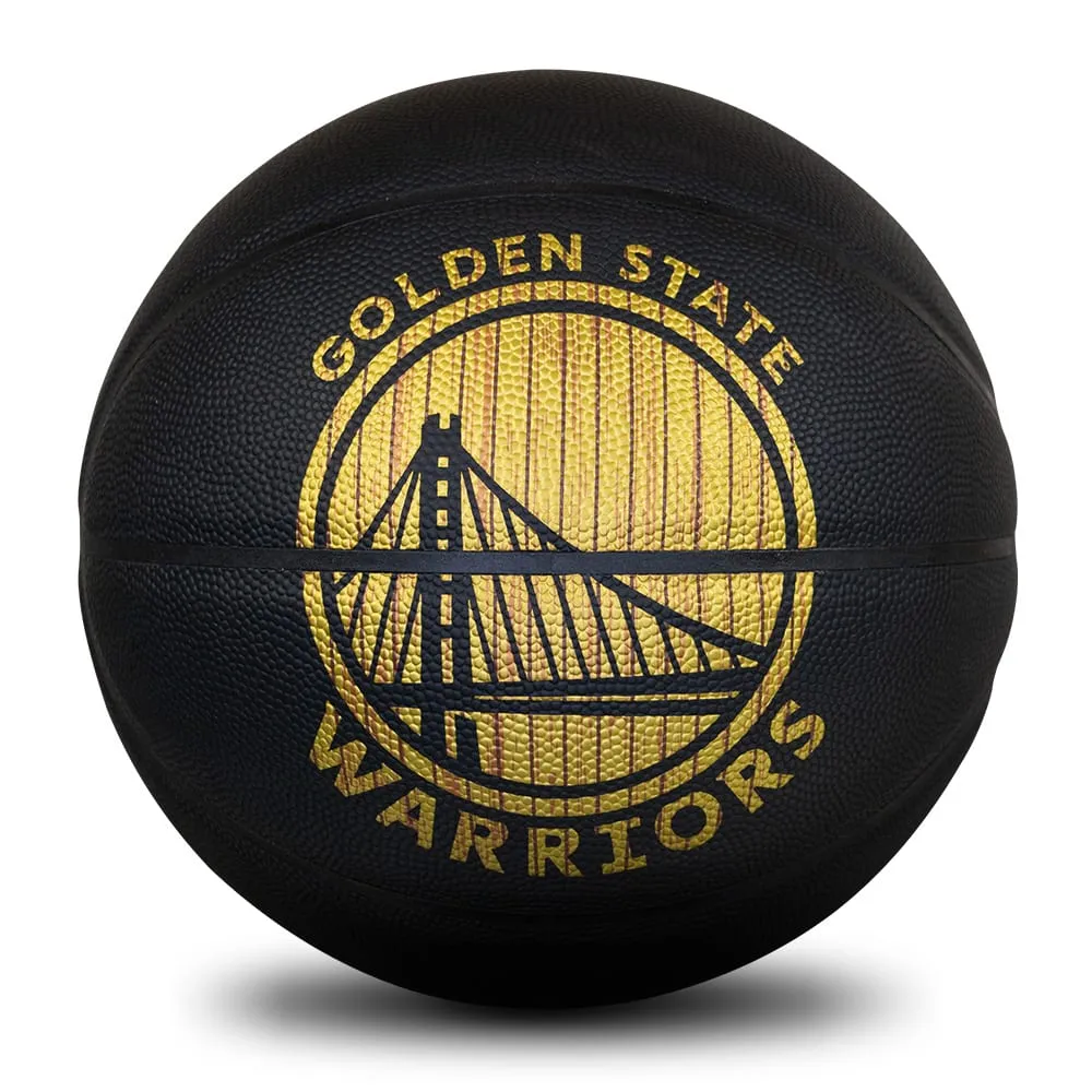 Spalding NBA Hardwood Series Warriors Basketball - Size 7