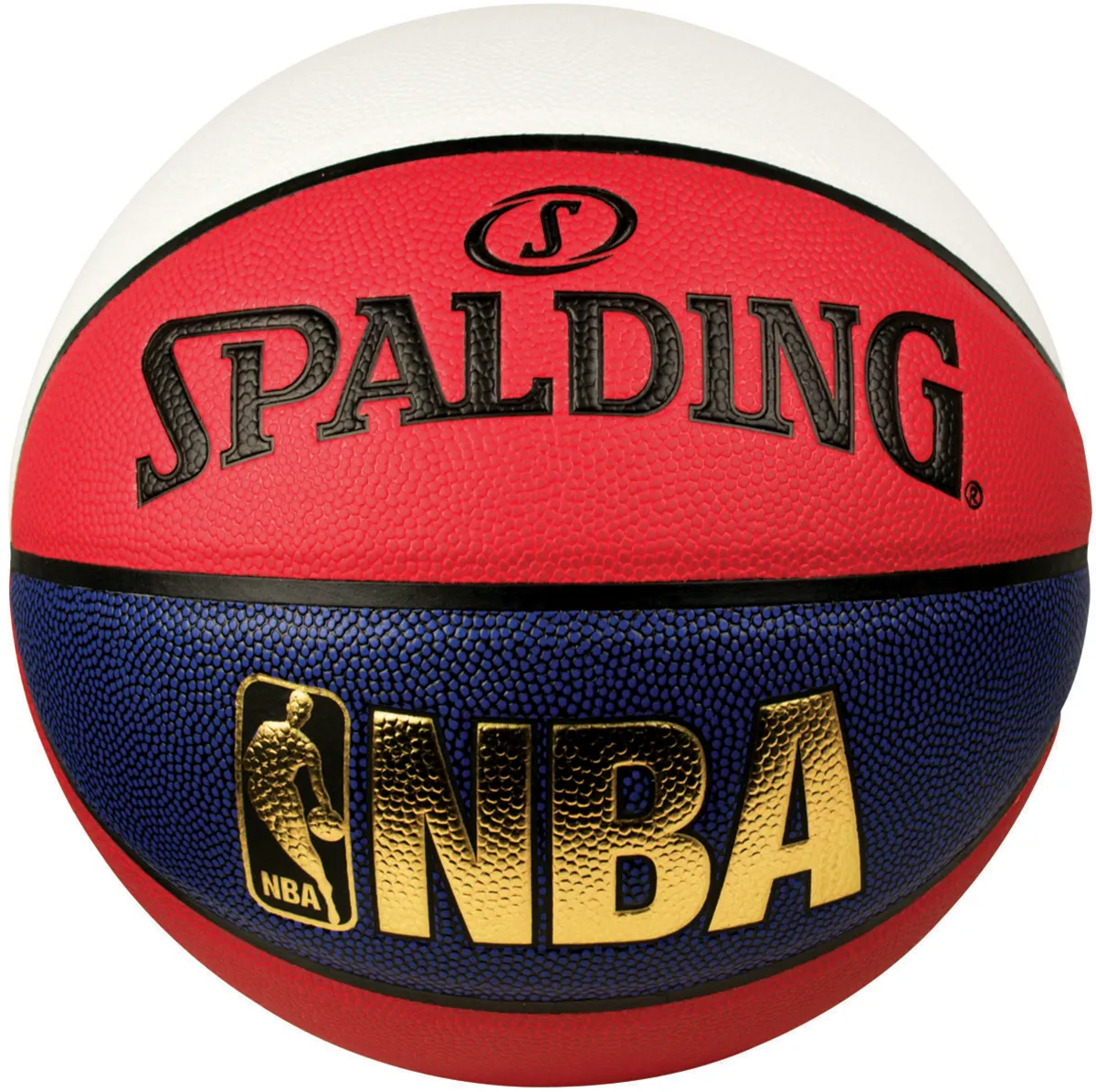 Spalding NBA Logoman Size 7 Indoor/Outdoor Basketball - Red/White/Blue