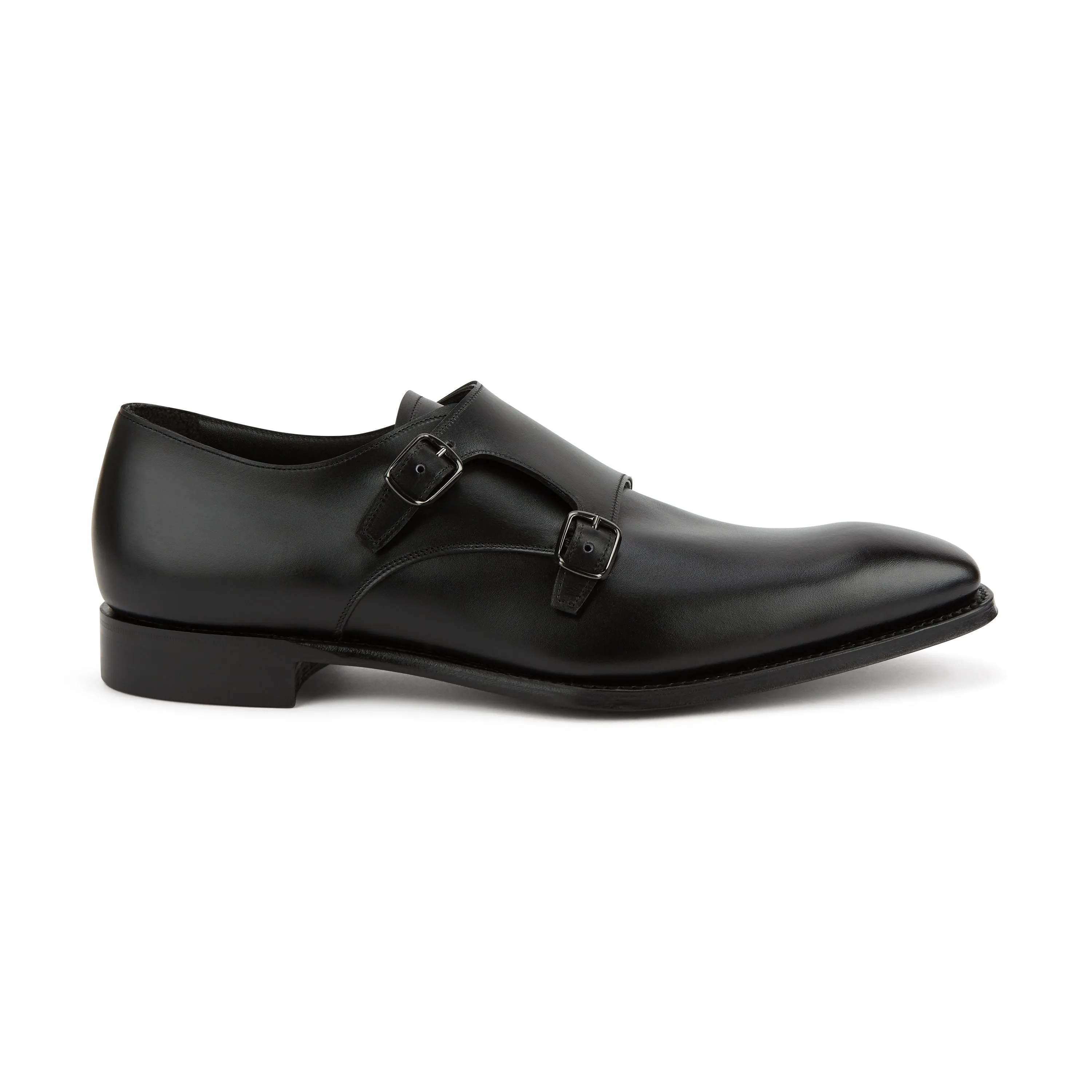 Sylvester Black Double Buckle Monk Shoe