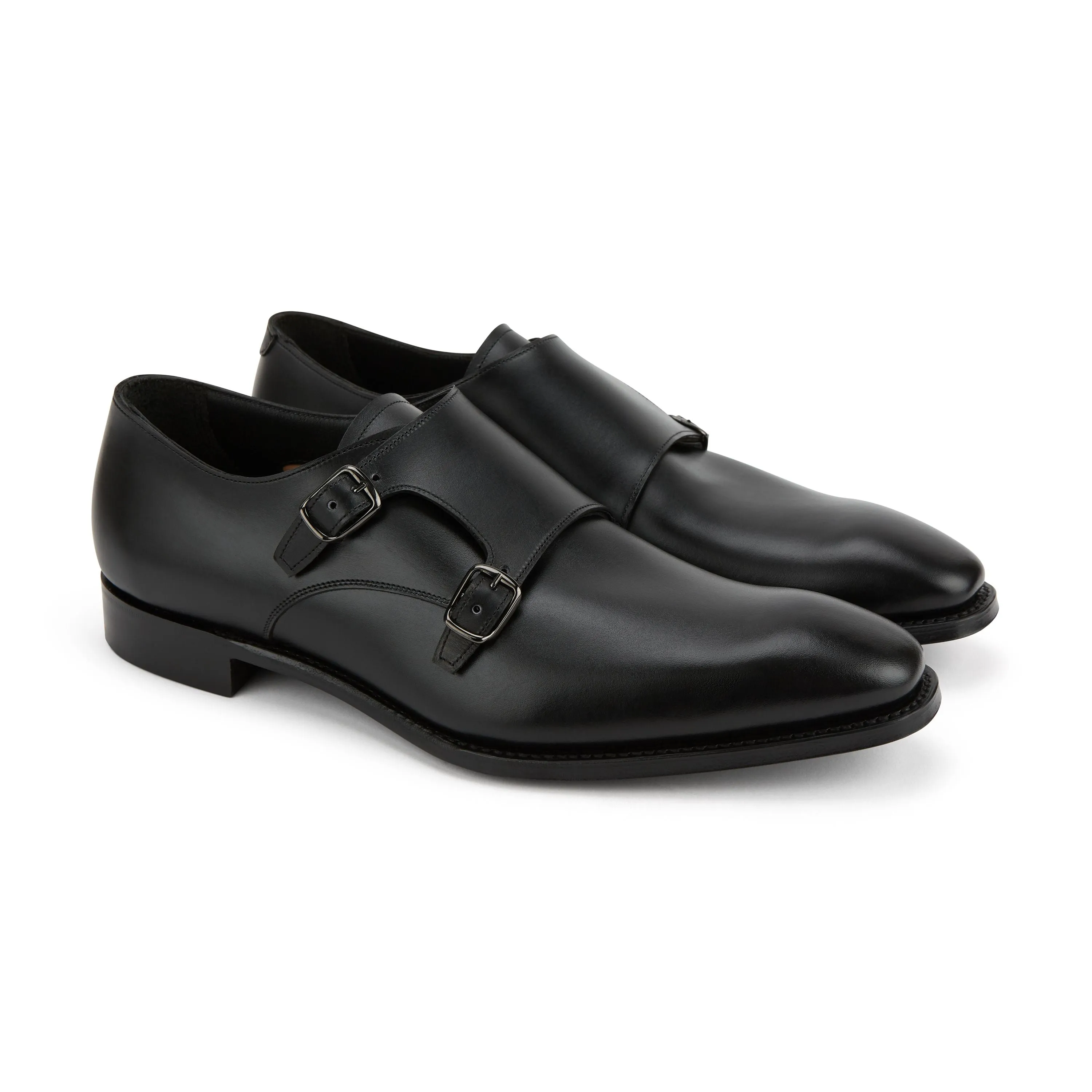 Sylvester Black Double Buckle Monk Shoe