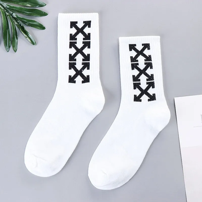 Trends high quality fashion socks Man Women's sports Cotton basketball pattern happy  sales digital Pair socks