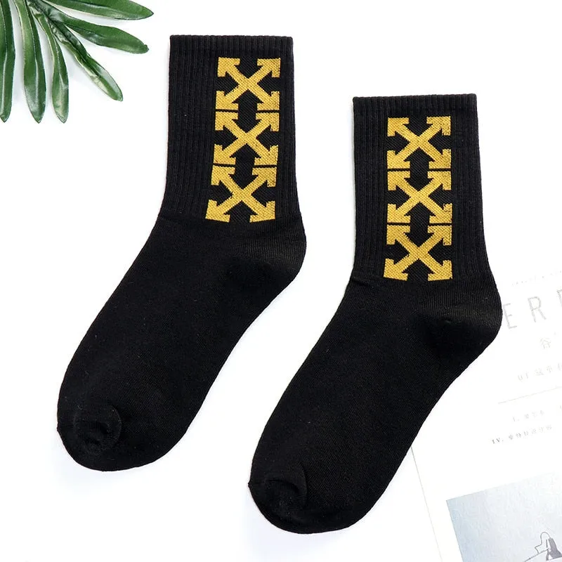 Trends high quality fashion socks Man Women's sports Cotton basketball pattern happy  sales digital Pair socks