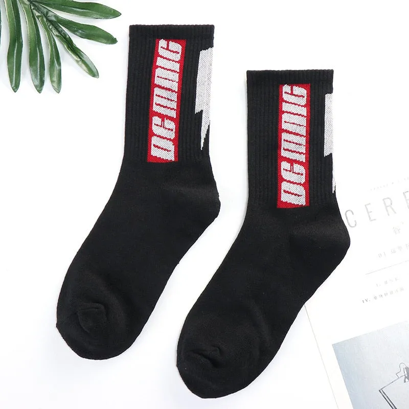 Trends high quality fashion socks Man Women's sports Cotton basketball pattern happy  sales digital Pair socks