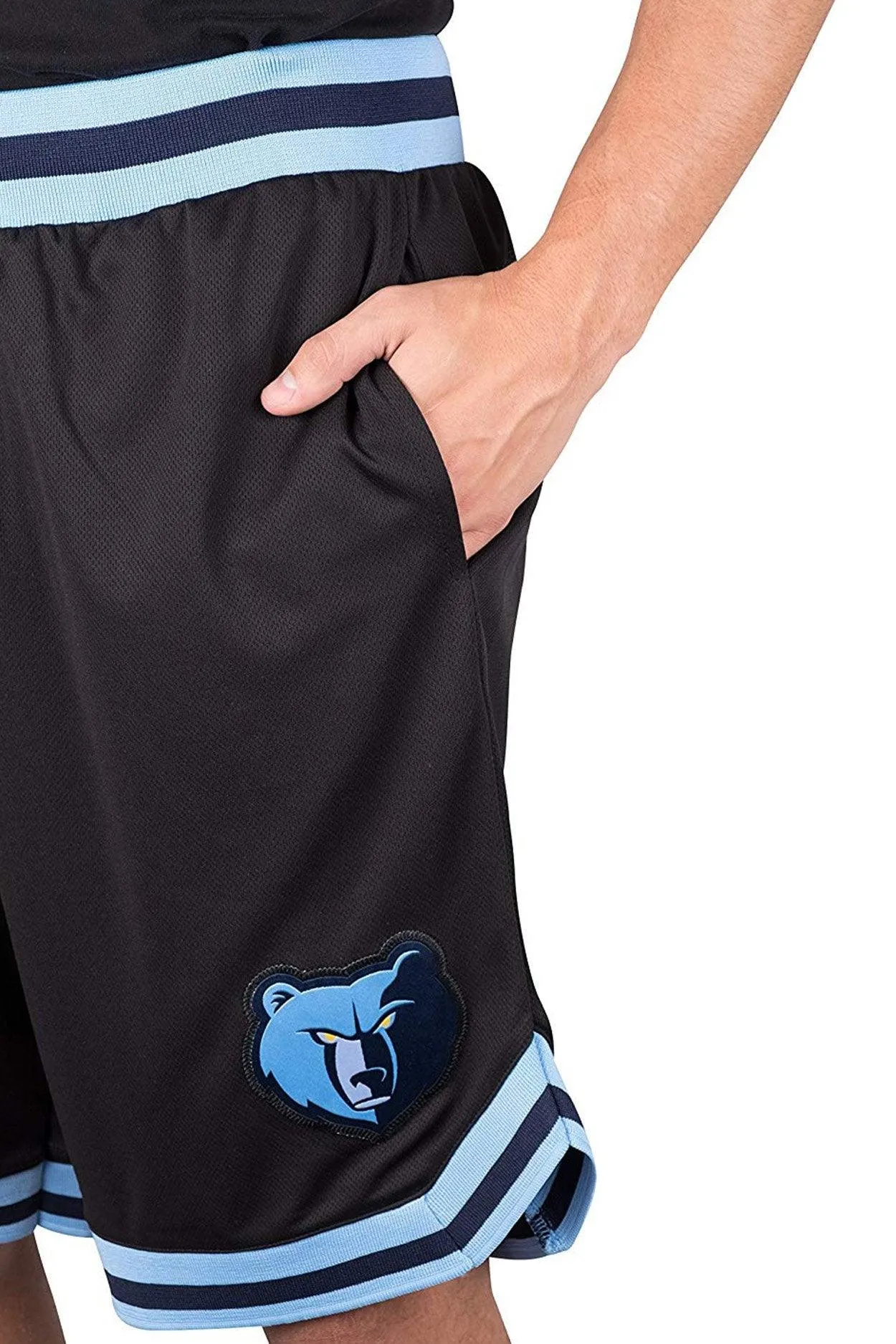 Ultra Game NBA Official Men’s Active Knit Basketball Training Shorts - Unisex, Memphis Grizzlies, Black|Memphis Grizzlies