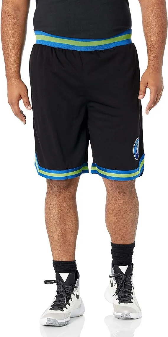 Ultra Game NBA Official Men’s Active Knit Basketball Training Shorts - Unisex, Minnesota Timberwolves, Black|Minnesota Timberwolves