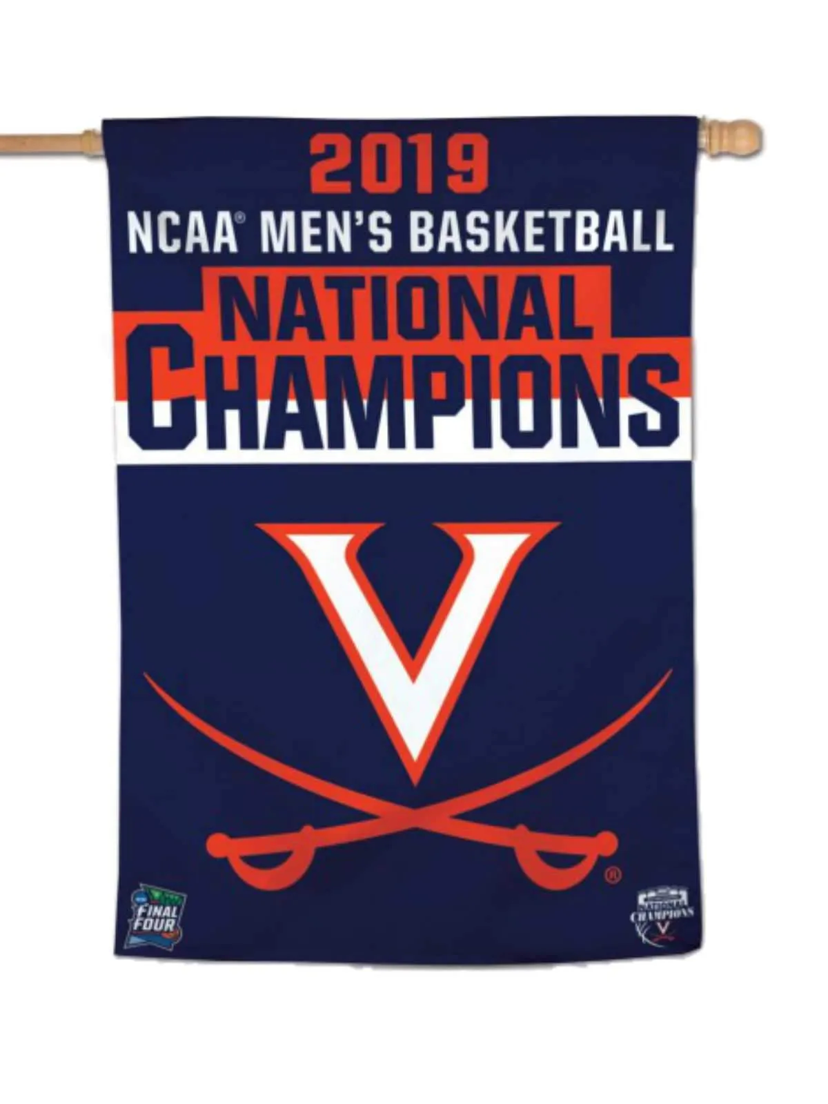 Virginia Cavaliers 2019 NCAA Basketball National Champions Vertical Banner Flag