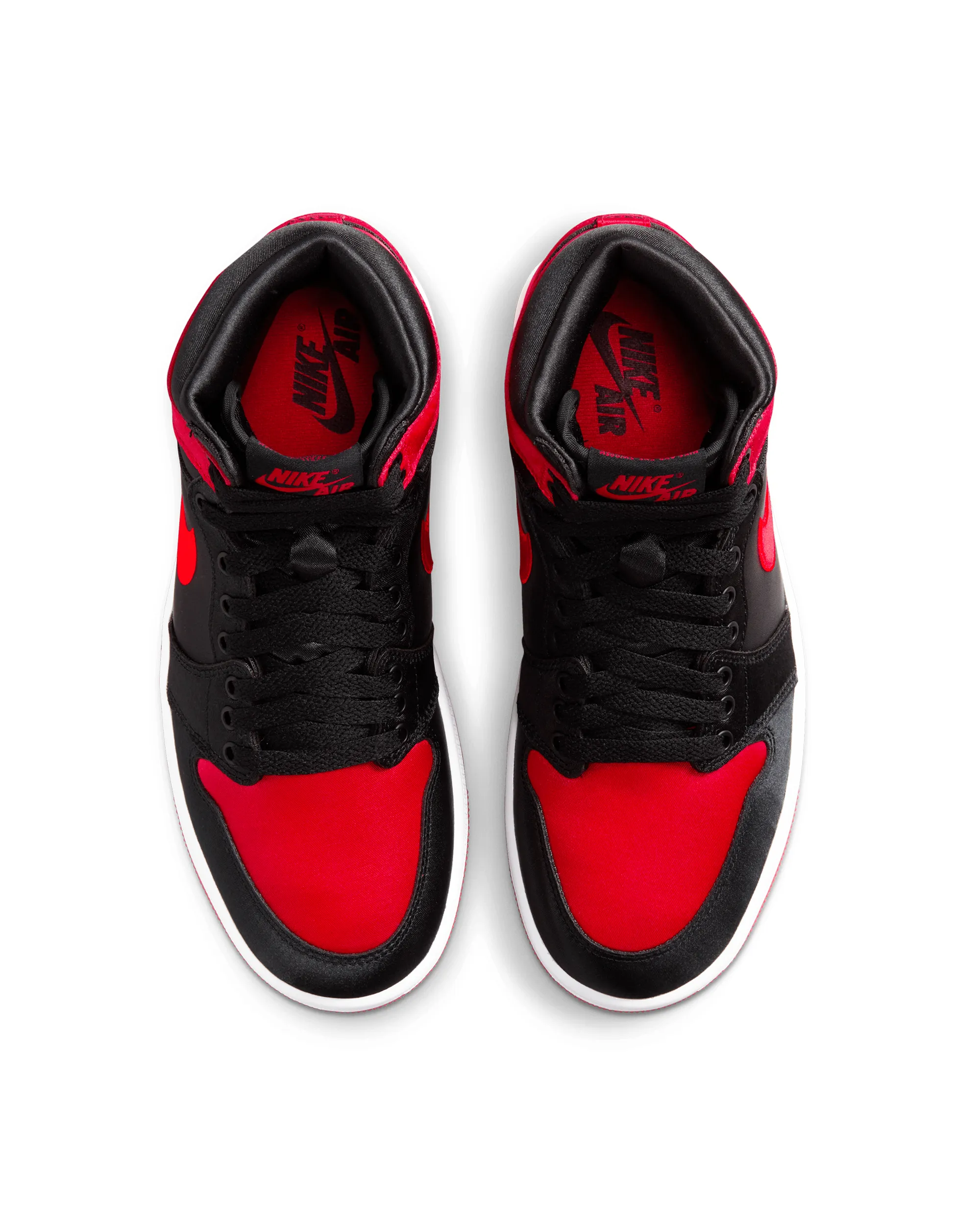 Womens Air Jordan 1 High OG "Satin Bred" - Black / University Red / White