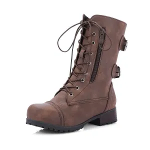 Women's mid calf military combat boots