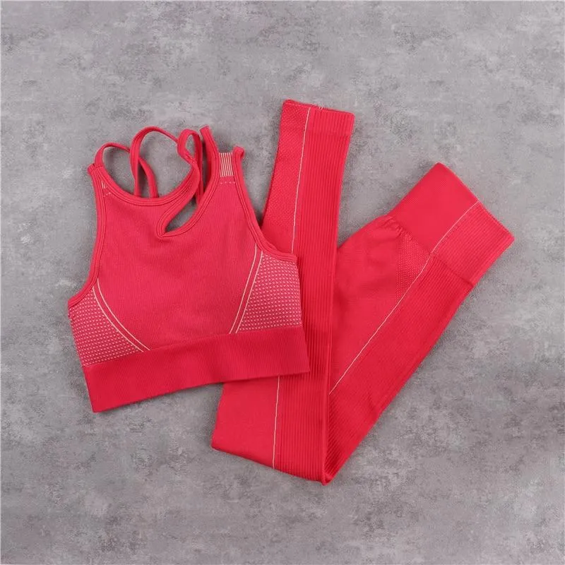 Yoga Set Crop Top Bra Shorts Leggings Workout Outfit Active Fitness Gym Wear