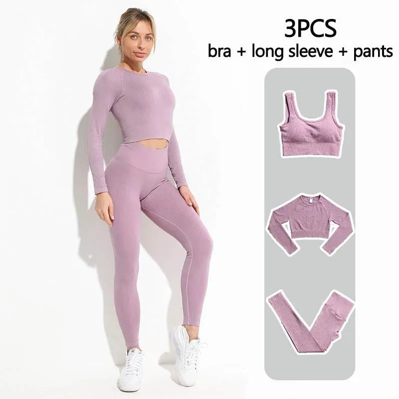 Yoga Set Fitness Clothing Tops And Leggings Sports Suits For Women