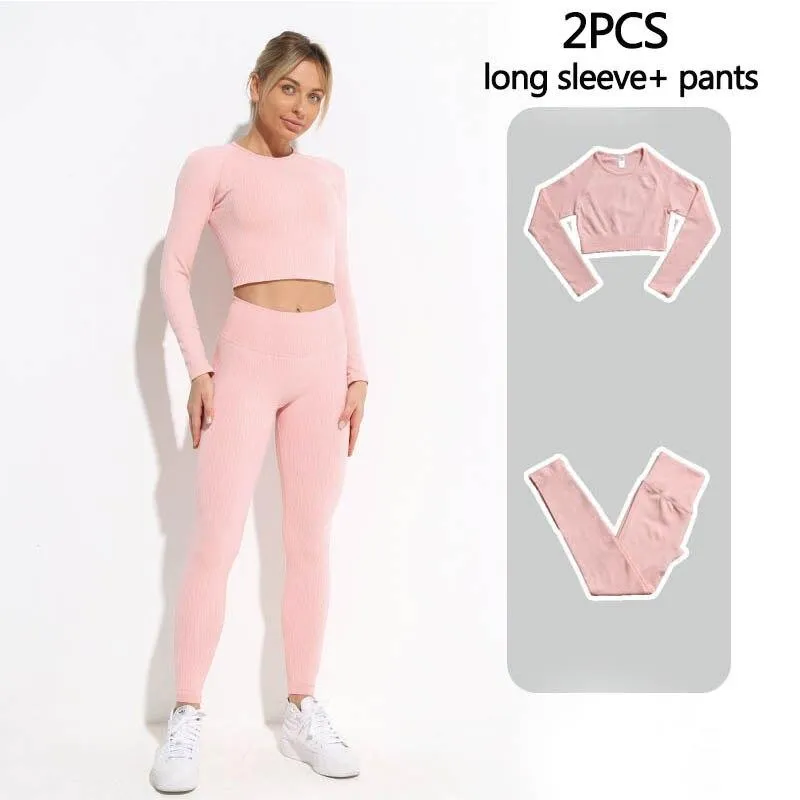 Yoga Set Fitness Clothing Tops And Leggings Sports Suits For Women