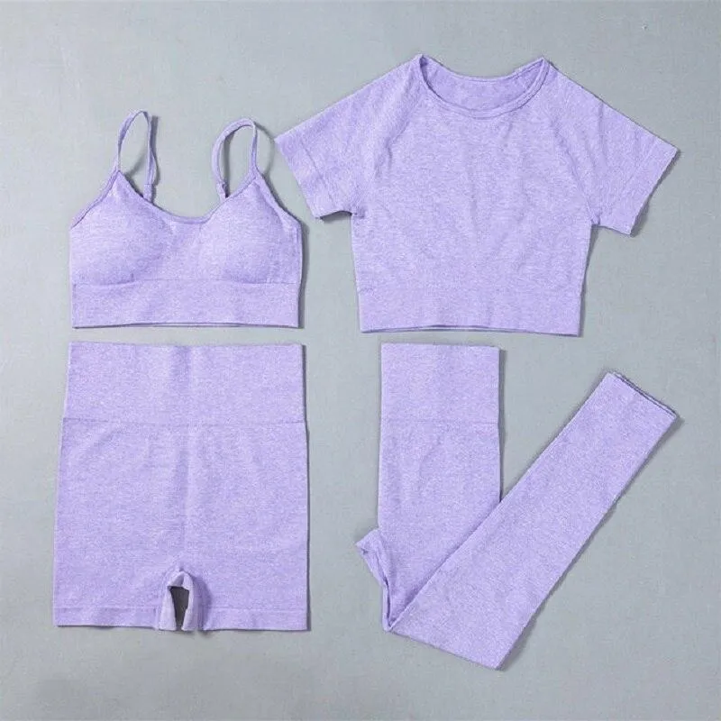 Yoga Set Tops And Leggings Active Wear Workout Clothes For Women