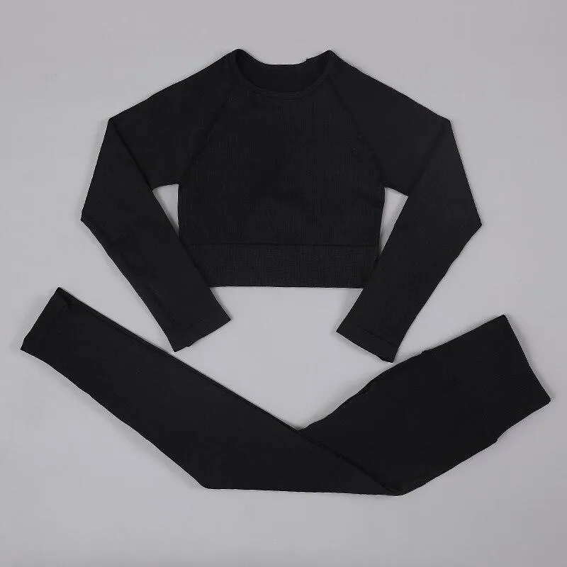 Yoga Set Workout Clothes For Women Fitness Clothing Long Sleeve Yoga Suit