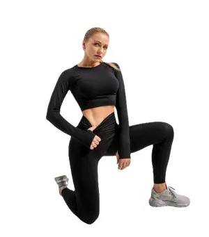 Yoga Set Workout Fitness Crop Top High Waist Leggings Sport Clothing For Women