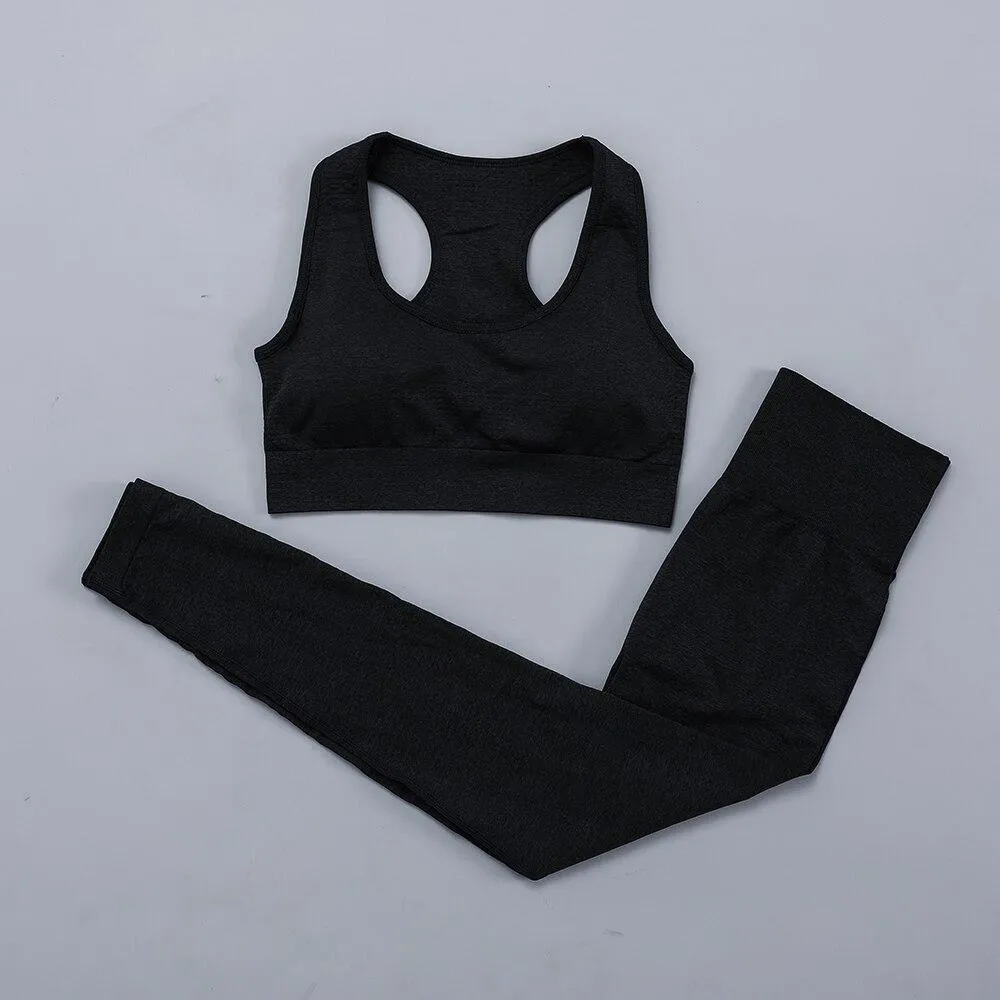 Yoga Set Workout Fitness Crop Top High Waist Leggings Sport Clothing For Women